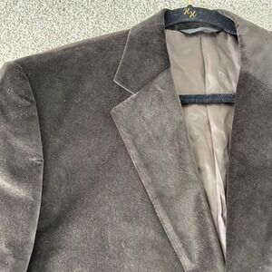 T. Harris London Mens Brown Velvet Blazer Size 44R Classic‎ Cotton Coat Formal